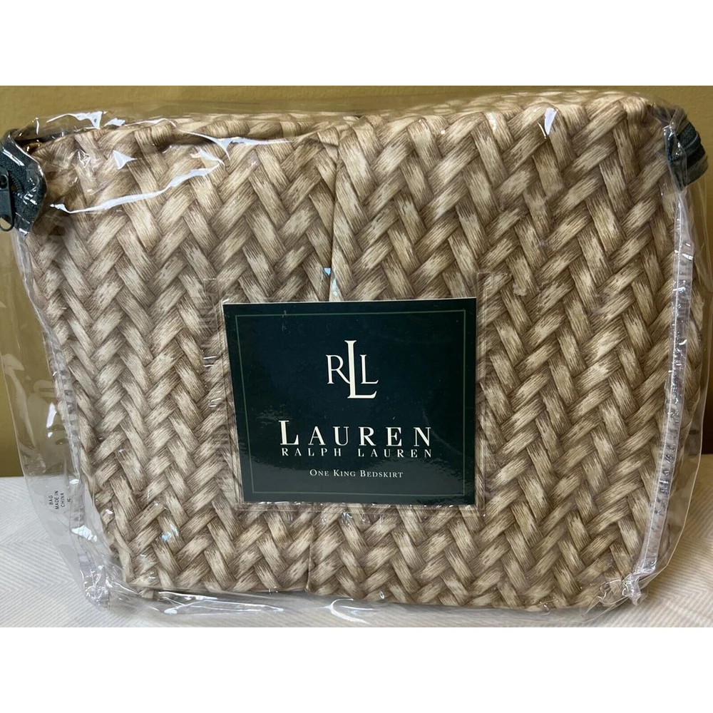 Ralph Lauren Desert Plains Wicker Sand Brown King Bed Skirt Southwestern New